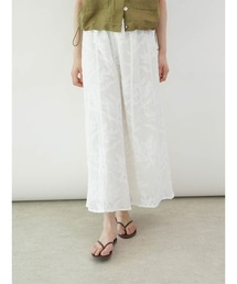 Botanical embroidery mesh skirt