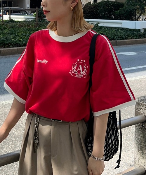 apres jour mignon(アプレジュールミニョン)の「【apres jour mignon SOIE】ユニセックスゲームTシャツ【ZOZOTOWN限定アイテム】(Tシャツ/カットソー・レディース・ブラック/レッド/オフホワイト・X-LARGE/MEDIUM)」の3枚目の写真
