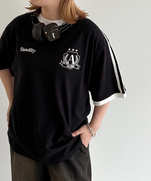 apres jour mignon(アプレジュールミニョン)の「【apres jour mignon SOIE】ユニセックスゲームTシャツ【ZOZOTOWN限定アイテム】(Tシャツ/カットソー・レディース・ブラック/レッド/オフホワイト・X-LARGE/MEDIUM)」の6枚目の写真