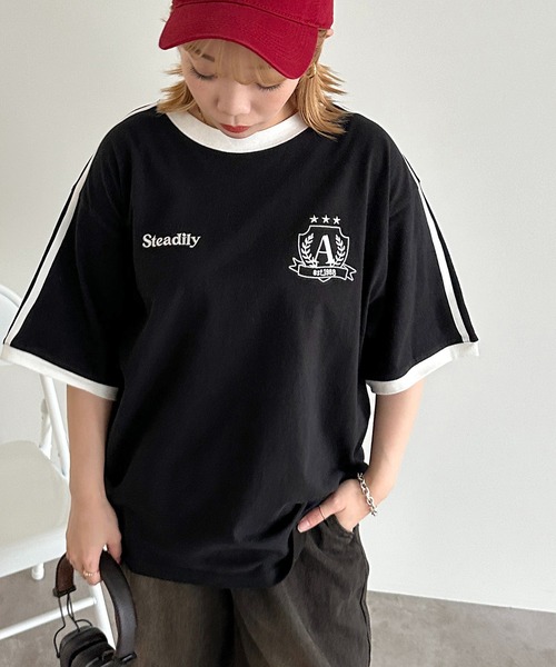 apres jour mignon(アプレジュールミニョン)の「【apres jour mignon SOIE】ユニセックスゲームTシャツ【ZOZOTOWN限定アイテム】(Tシャツ/カットソー・レディース・ブラック/レッド/オフホワイト・X-LARGE/MEDIUM)」の8枚目の写真