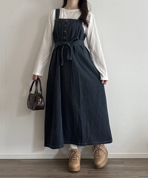 Cham.(チャム)の「デニムジャンパースカート(ワンピース・レディース・ブルー・F)」の13枚目の写真