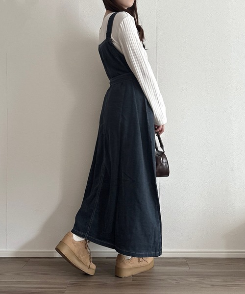 美品 CHUMS チャムス オーバーオールスカート デニムジャンパースカート L デニムジャンパースカート（ワンピース）｜Cham.（チャム）の