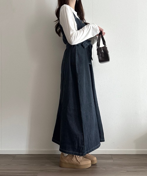 Cham.(チャム)の「デニムジャンパースカート(ワンピース・レディース・ブルー・F)」の16枚目の写真