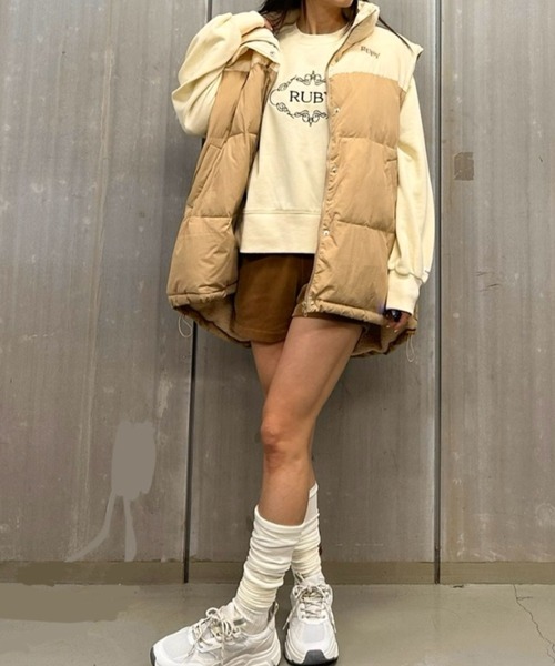 RUBY AND YOU（ルビーアンドユー）の「2WAYダウンライクパフジャケット（ダウンジャケット/コート・レディース・アイボリー系・FREE）」の19枚目の写真