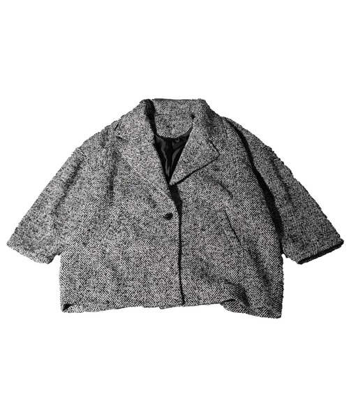 antiqua(アンティカ)の「コクーンコート(テーラードジャケット・レディース・ブラック・ONESIZE)」の16枚目の写真