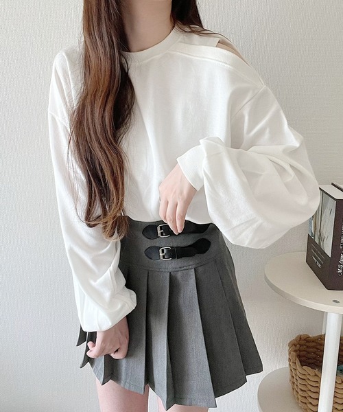 Nana（ナナ）の「オープンショルダースウェット（Tシャツ/カットソー・レディース・アイボリー/ベージュ/グレー/ブラック・FREE）」の5枚目の写真