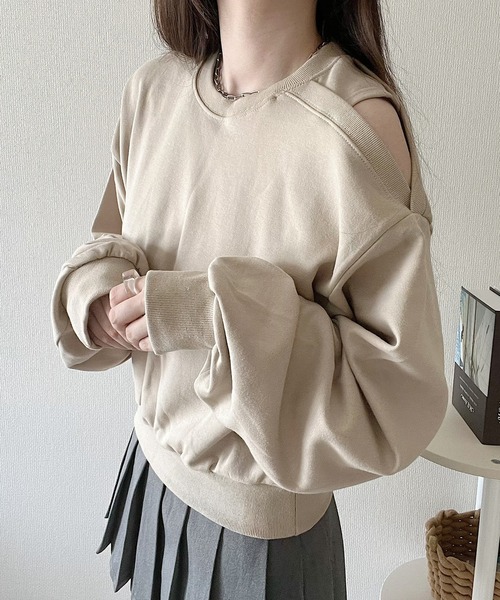 Nana（ナナ）の「オープンショルダースウェット（Tシャツ/カットソー・レディース・アイボリー/ベージュ/グレー/ブラック・FREE）」の15枚目の写真