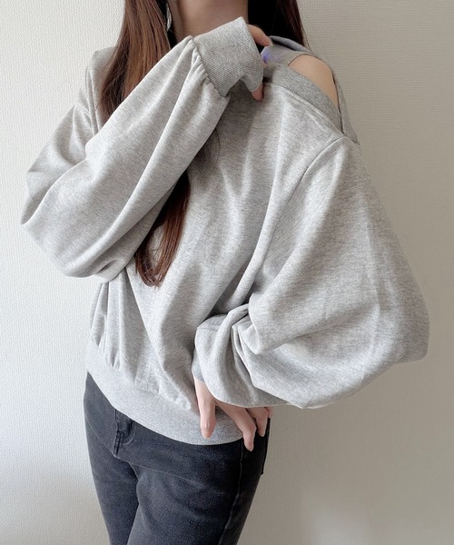 Nana（ナナ）の「オープンショルダースウェット（Tシャツ/カットソー・レディース・アイボリー/ベージュ/グレー/ブラック・FREE）」の22枚目の写真