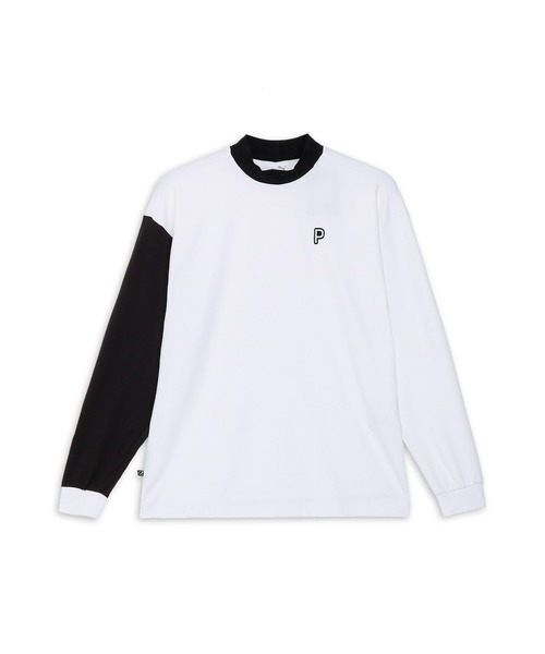 PUMA（プーマ）の「PUMA プーマ メンズ ゴルフ PC ストレッチ アシンメトリー CB P ロゴ 長袖 シャツ（Tシャツ/カットソー・メンズ・ホワイト系その他/グリーン×オレンジ/グリーン系その他・XX-LARGE/SMALL/X-LARGE/MEDIUM/LARGE）」の12枚目の写真