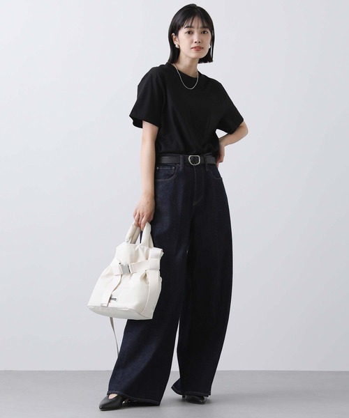 Gready Brilliant(グレディブリリアン)の「C天竺BOXTシャツ(Tシャツ/カットソー・レディース・オフホワイト/ブラック・38)」の13枚目の写真