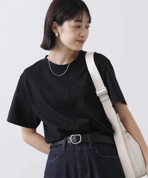 Gready Brilliant(グレディブリリアン)の「C天竺BOXTシャツ(Tシャツ/カットソー・レディース・オフホワイト/ブラック・38)」の17枚目の写真