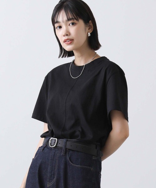 Gready Brilliant(グレディブリリアン)の「C天竺BOXTシャツ(Tシャツ/カットソー・レディース・オフホワイト/ブラック・38)」の20枚目の写真