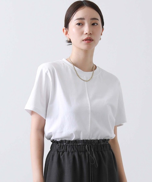 Gready Brilliant(グレディブリリアン)の「C天竺BOXTシャツ(Tシャツ/カットソー・レディース・オフホワイト/ブラック・38)」の7枚目の写真