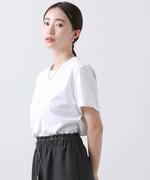 Gready Brilliant(グレディブリリアン)の「C天竺BOXTシャツ(Tシャツ/カットソー・レディース・オフホワイト/ブラック・38)」の8枚目の写真
