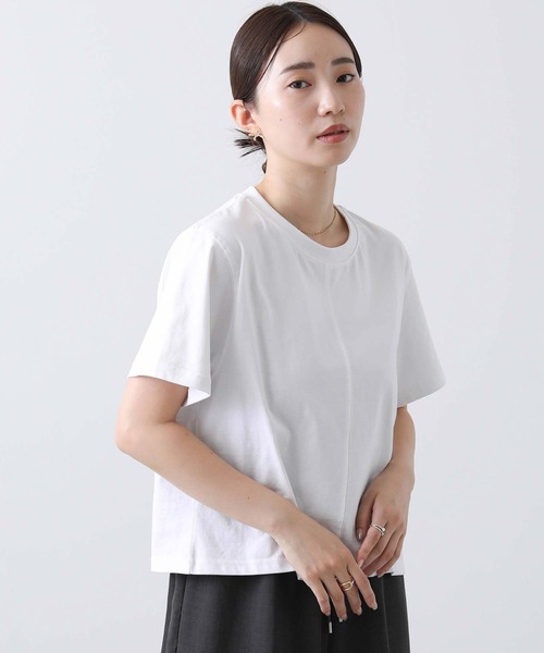 Gready Brilliant(グレディブリリアン)の「C天竺BOXTシャツ(Tシャツ/カットソー・レディース・オフホワイト/ブラック・38)」の11枚目の写真
