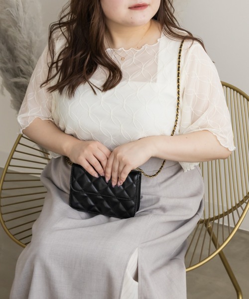CLETTE(クレット)の「モチーフ柄シアープルオーバー(その他トップス・レディース・ブラック/アイボリー/ブラウン・LL/4L/3L)」の5枚目の写真