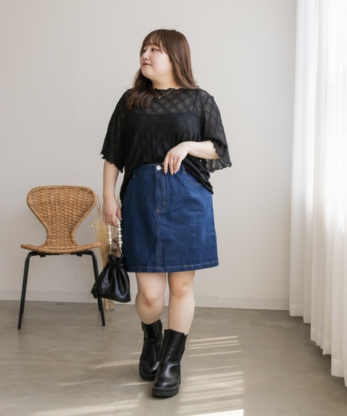 CLETTE(クレット)の「モチーフ柄シアープルオーバー(その他トップス・レディース・ブラック/アイボリー/ブラウン・LL/4L/3L)」の10枚目の写真