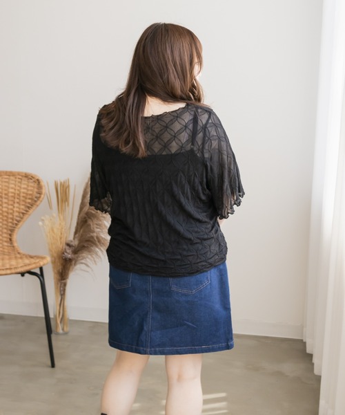 CLETTE(クレット)の「モチーフ柄シアープルオーバー(その他トップス・レディース・ブラック/アイボリー/ブラウン・LL/4L/3L)」の12枚目の写真