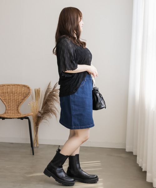 CLETTE(クレット)の「モチーフ柄シアープルオーバー(その他トップス・レディース・ブラック/アイボリー/ブラウン・LL/4L/3L)」の11枚目の写真
