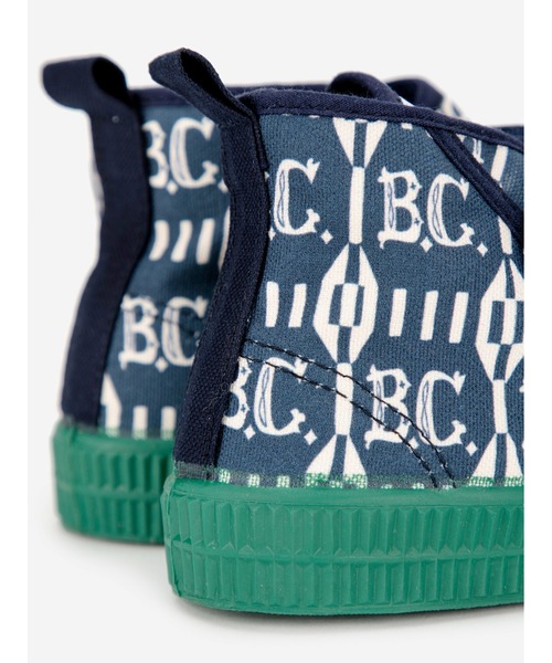 BOBO CHOSES（ボボショーズ）の「B.C Vintage all over high sneakers（スニーカー・キッズ・ダークネイビー・15.5/16/16.5/17/17.5/18/18.5/19）」の3枚目の写真
