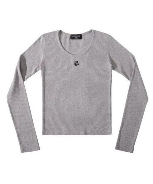 muahmuah(ムーアムーア)の「A'GEM/9 × .kom『muah muah/ムーアムーア』STITCH U NECK LONG SLEEVE T-SHIRT/ステッチUネックロングシャツ(Tシャツ/カットソー・レディース・ブラック/ライトブルー/アイボリー/ライトグレー/グレー/ネイビー/A・FREE)」の21枚目の写真