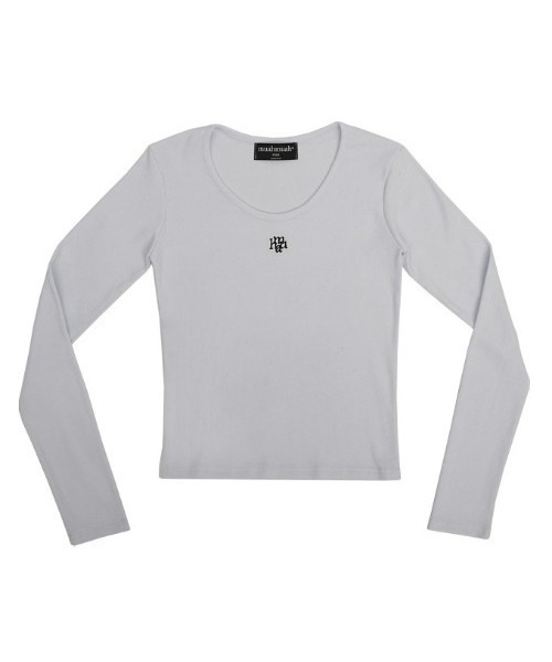 muahmuah(ムーアムーア)の「A'GEM/9 × .kom『muah muah/ムーアムーア』STITCH U NECK LONG SLEEVE T-SHIRT/ステッチUネックロングシャツ(Tシャツ/カットソー・レディース・ブラック/ライトブルー/アイボリー/ライトグレー/グレー/ネイビー/A・FREE)」の20枚目の写真