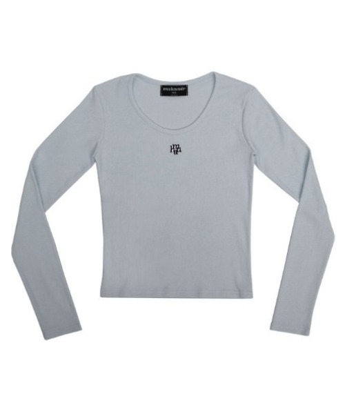 muahmuah(ムーアムーア)の「A'GEM/9 × .kom『muah muah/ムーアムーア』STITCH U NECK LONG SLEEVE T-SHIRT/ステッチUネックロングシャツ(Tシャツ/カットソー・レディース・ブラック/ライトブルー/アイボリー/ライトグレー/グレー/ネイビー/A・FREE)」の22枚目の写真