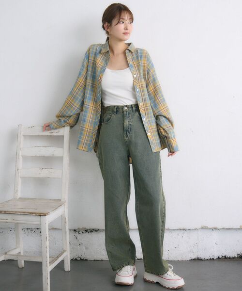 RETRO GIRL（レトロガール）の「【新色追加】アソートチェックシャツ（シャツ/ブラウス・レディース・ブルー系その他2/ナチュラル/ブルー/ブラウン系その他2/レッド/ブラウン・FREE）」の10枚目の写真