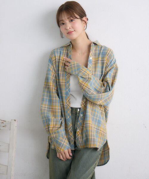 RETRO GIRL（レトロガール）の「【新色追加】アソートチェックシャツ（シャツ/ブラウス・レディース・ブルー系その他2/ナチュラル/ブルー/ブラウン系その他2/レッド/ブラウン・FREE）」の13枚目の写真