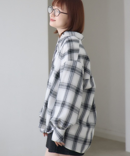 RETRO GIRL（レトロガール）の「【新色追加】アソートチェックシャツ（シャツ/ブラウス・レディース・ブルー系その他2/ナチュラル/ブルー/ブラウン系その他2/レッド/ブラウン・FREE）」の3枚目の写真