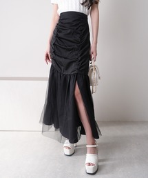 ギャザーボリュームチュールスカート