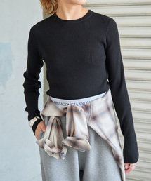 Spick & Span | ウォッシャブル クルーネックリブニット(ニット/セーター)