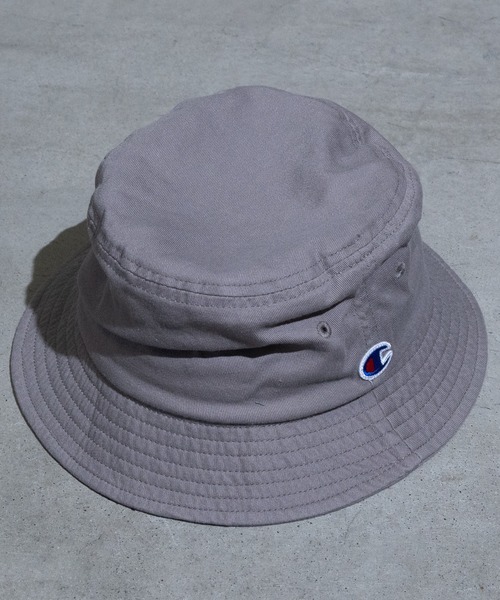 Champion（チャンピオン）の「【k】〔Champion/チャンピオン〕ワンポイントロゴ刺繍 ツイルバケットハット（ハット・キッズ・ブラック/カーキ/ワイン/オフホワイト/グレー/ベージュ/ネイビー/カモフラージュ・FREE）」の4枚目の写真