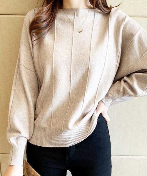 Miniministore(ミニミニストア)の「ニットトップス きれいめ 体型カバー大人(ニット/セーター・レディース・ベージュ/イエロー/モカ/ピンク/レッド/ブラック/オフホワイト/グレー/ブルー・M/L/XL)」の5枚目の写真