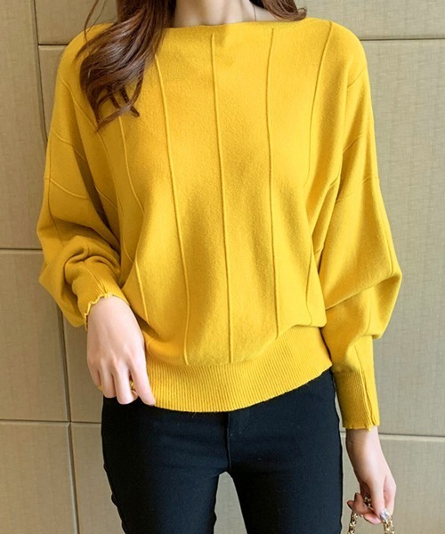 Miniministore(ミニミニストア)の「ニットトップス きれいめ 体型カバー大人(ニット/セーター・レディース・ベージュ/イエロー/モカ/ピンク/レッド/ブラック/オフホワイト/グレー/ブルー・M/L/XL)」の7枚目の写真