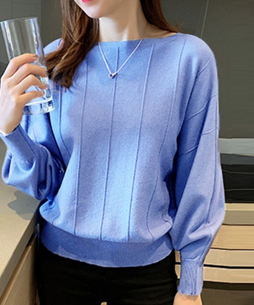Miniministore(ミニミニストア)の「ニットトップス きれいめ 体型カバー大人(ニット/セーター・レディース・ベージュ/イエロー/モカ/ピンク/レッド/ブラック/オフホワイト/グレー/ブルー・M/L/XL)」の6枚目の写真