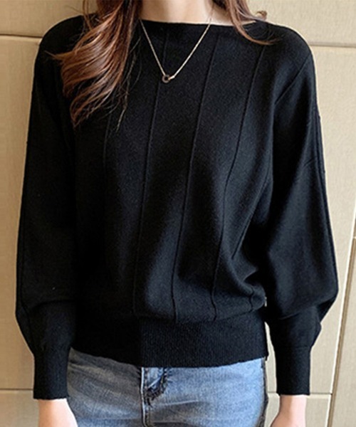 Miniministore(ミニミニストア)の「ニットトップス きれいめ 体型カバー大人(ニット/セーター・レディース・ベージュ/イエロー/モカ/ピンク/レッド/ブラック/オフホワイト/グレー/ブルー・M/L/XL)」の1枚目の写真