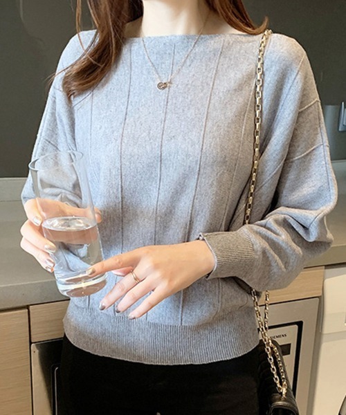 Miniministore(ミニミニストア)の「ニットトップス きれいめ 体型カバー大人(ニット/セーター・レディース・ベージュ/イエロー/モカ/ピンク/レッド/ブラック/オフホワイト/グレー/ブルー・M/L/XL)」の11枚目の写真