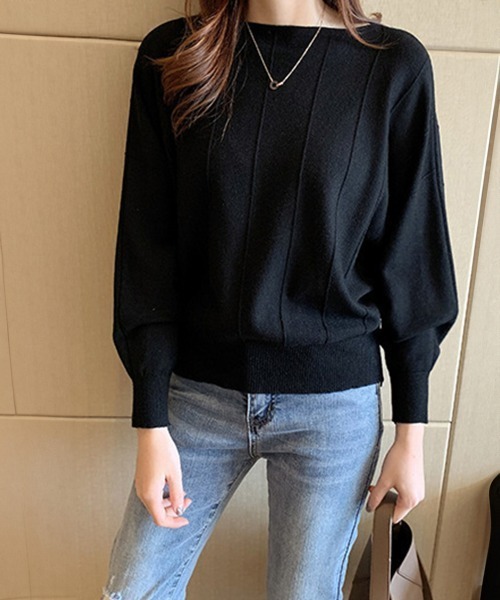 Miniministore(ミニミニストア)の「ニットトップス きれいめ 体型カバー大人(ニット/セーター・レディース・ベージュ/イエロー/モカ/ピンク/レッド/ブラック/オフホワイト/グレー/ブルー・M/L/XL)」の12枚目の写真
