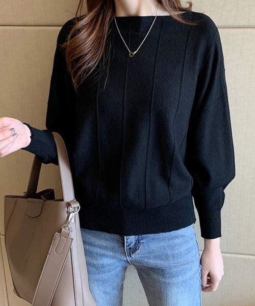 Miniministore(ミニミニストア)の「ニットトップス きれいめ 体型カバー大人(ニット/セーター・レディース・ベージュ/イエロー/モカ/ピンク/レッド/ブラック/オフホワイト/グレー/ブルー・M/L/XL)」の14枚目の写真