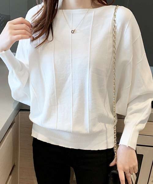 Miniministore(ミニミニストア)の「ニットトップス きれいめ 体型カバー大人(ニット/セーター・レディース・ベージュ/イエロー/モカ/ピンク/レッド/ブラック/オフホワイト/グレー/ブルー・M/L/XL)」の17枚目の写真