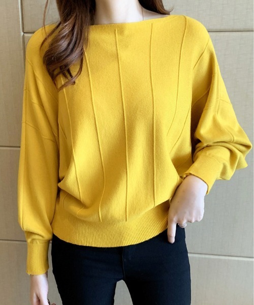 Miniministore(ミニミニストア)の「ニットトップス きれいめ 体型カバー大人(ニット/セーター・レディース・ベージュ/イエロー/モカ/ピンク/レッド/ブラック/オフホワイト/グレー/ブルー・M/L/XL)」の18枚目の写真