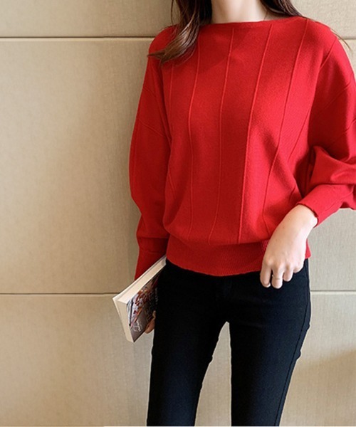 Miniministore(ミニミニストア)の「ニットトップス きれいめ 体型カバー大人(ニット/セーター・レディース・ベージュ/イエロー/モカ/ピンク/レッド/ブラック/オフホワイト/グレー/ブルー・M/L/XL)」の19枚目の写真