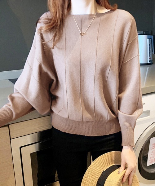 Miniministore(ミニミニストア)の「ニットトップス きれいめ 体型カバー大人(ニット/セーター・レディース・ベージュ/イエロー/モカ/ピンク/レッド/ブラック/オフホワイト/グレー/ブルー・M/L/XL)」の22枚目の写真
