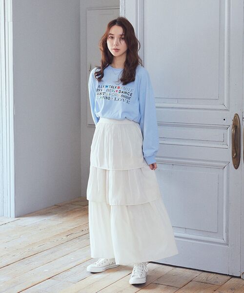 earth music&ecology（アースミュージックアンドエコロジー）の「ティアードスカート（スカート・レディース・ブルー/ブラック/アイボリー・FREE）」の16枚目の写真