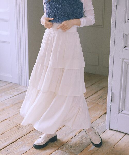 earth music&ecology（アースミュージックアンドエコロジー）の「ティアードスカート（スカート・レディース・ブルー/ブラック/アイボリー・FREE）」の19枚目の写真