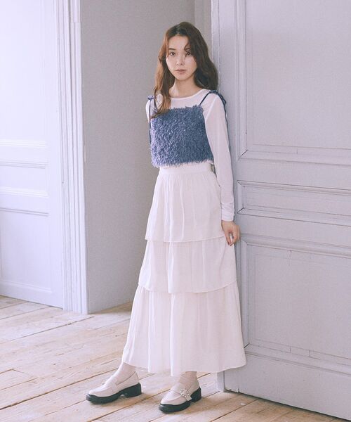 earth music&ecology（アースミュージックアンドエコロジー）の「ティアードスカート（スカート・レディース・ブルー/ブラック/アイボリー・FREE）」の21枚目の写真