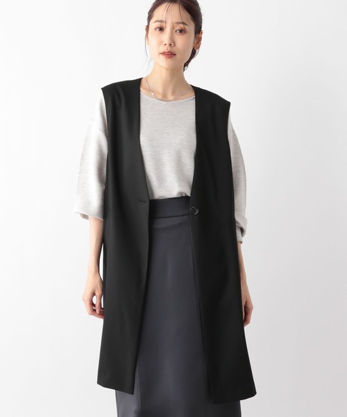 その他 mmmmm セール】ウツクシルエットVネックジレロング/133337（ベスト