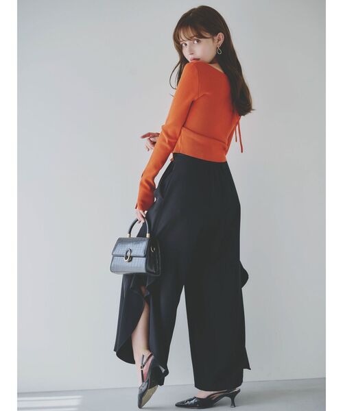 dazzlin(ダズリン)の「カーデタイトレイヤードリボントップス(ニット/セーター・レディース・アイボリー/オレンジ/ピンク/チャコールグレー/ブラック・FREE)」の12枚目の写真