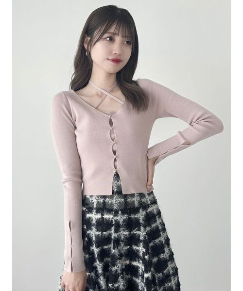 dazzlin(ダズリン)の「カーデタイトレイヤードリボントップス(ニット/セーター・レディース・アイボリー/オレンジ/ピンク/チャコールグレー/ブラック・FREE)」の16枚目の写真